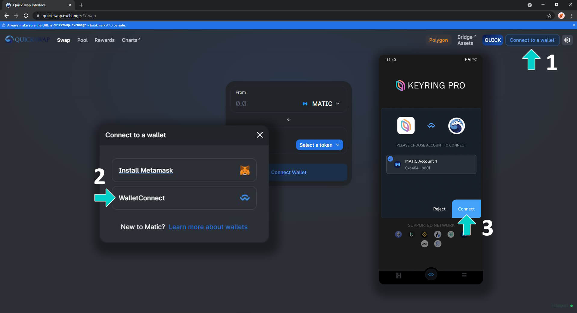 Connect to Quick Swap with KEYRING PRO