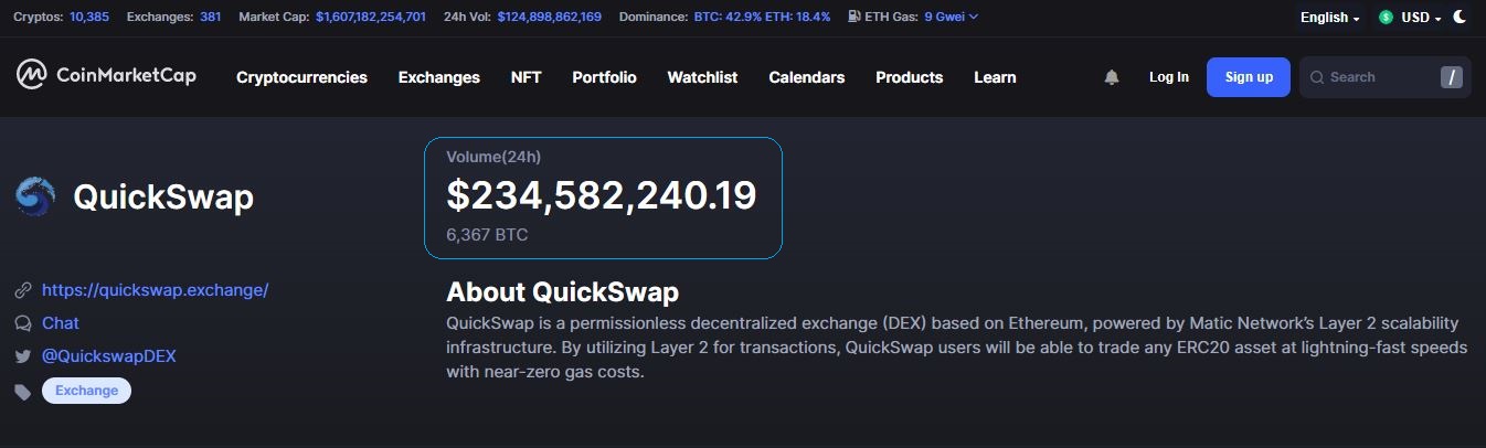 Quick Swap Volume