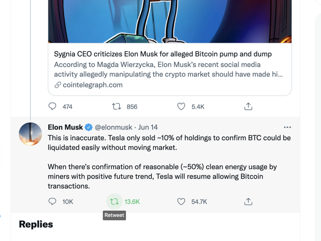 Elon Musk Tesla Bitcoin c