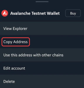 Fuji Testnet Address