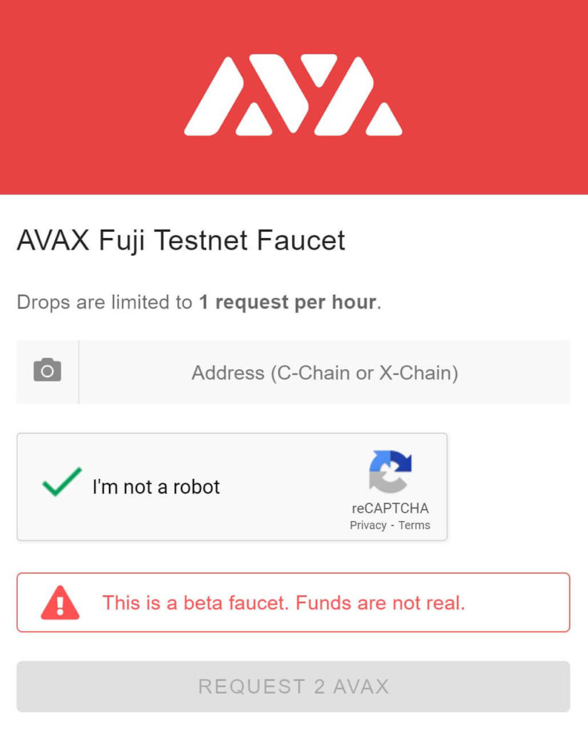 Fuji testnet faucet