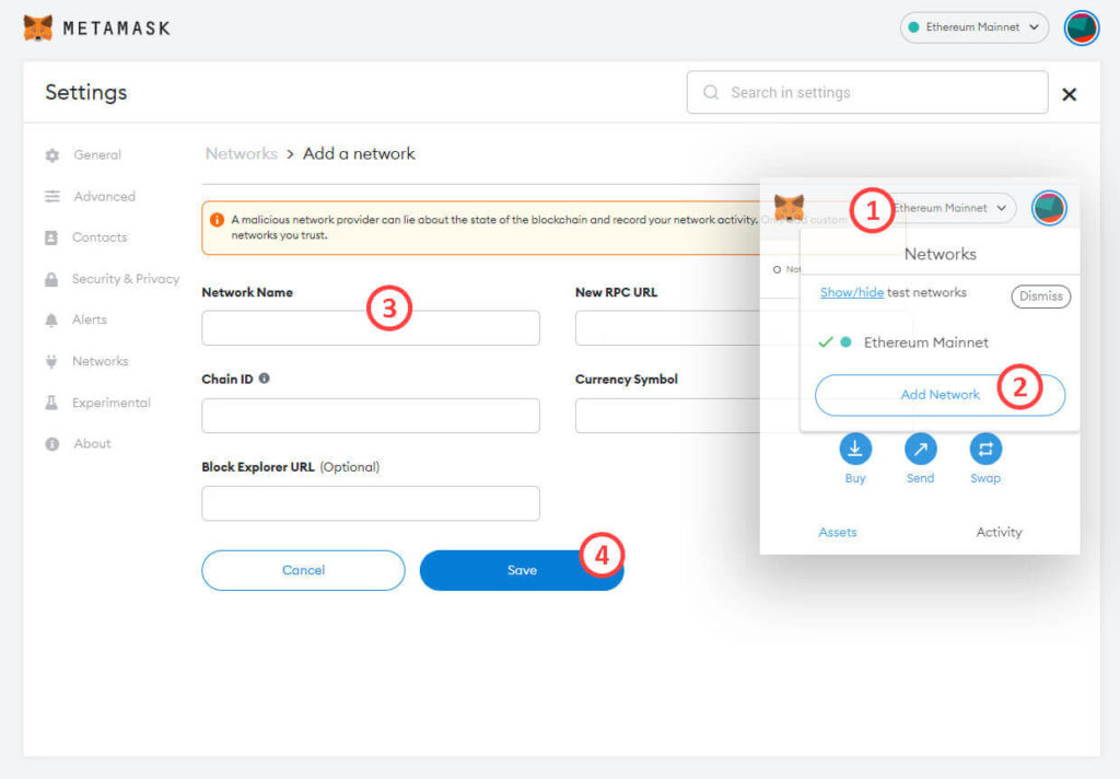 Add Polygon RPC to Metamask