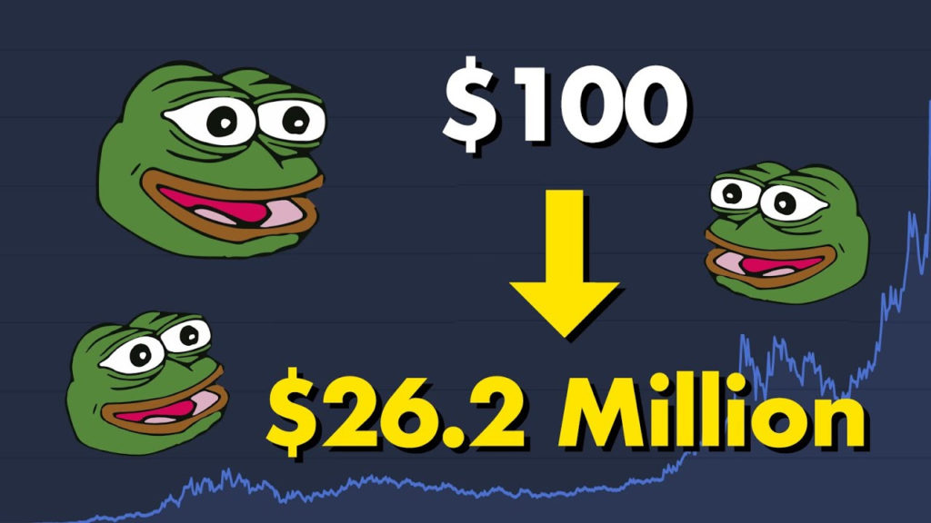if you invested $100 in PEPE, you would have over $26.2 million now