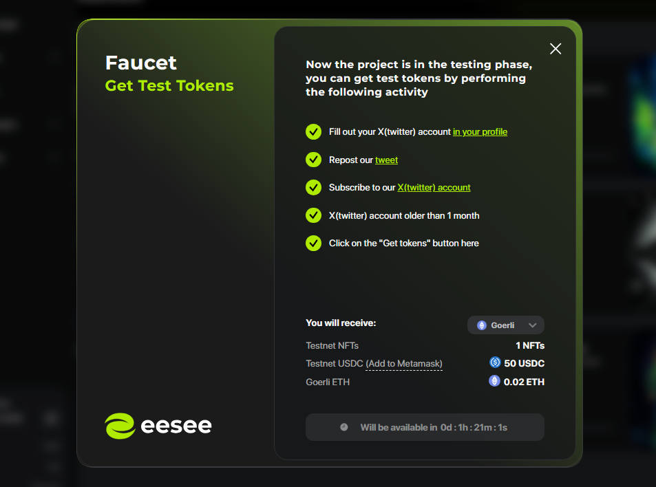 eesee airdrop free funds