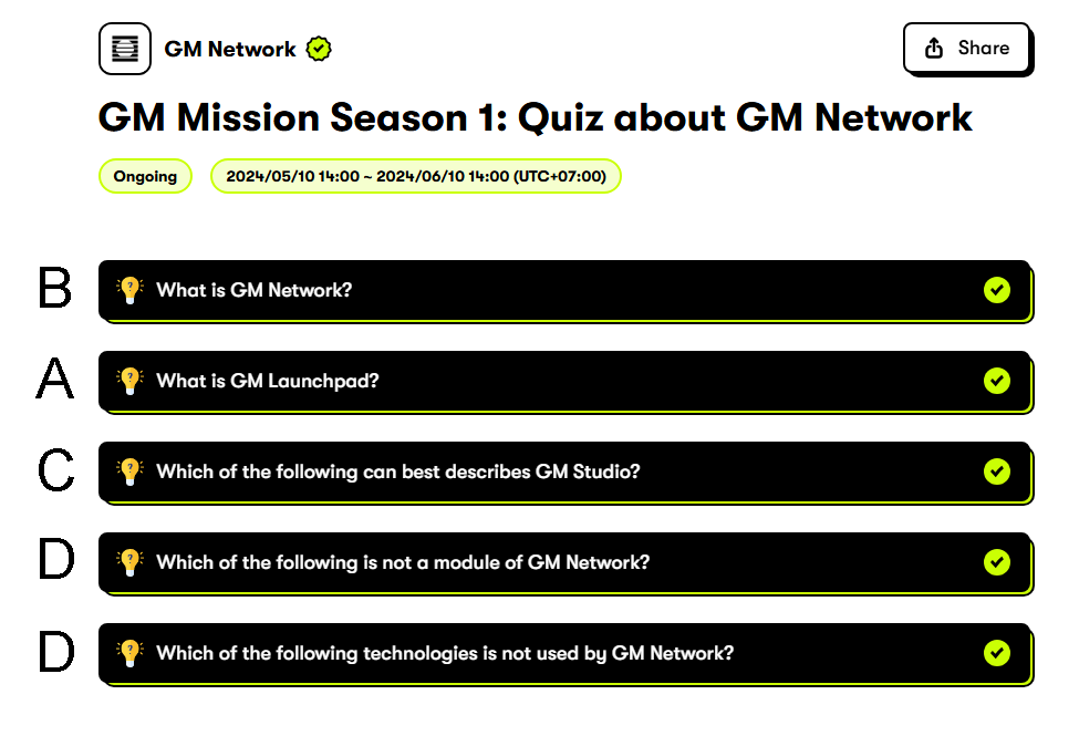 gm network quiz GM network with answers