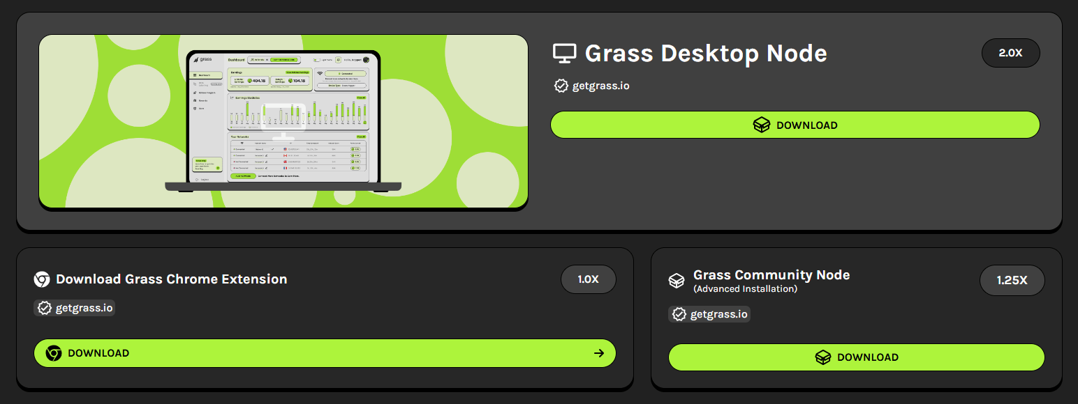 Grass airdrop desktop node