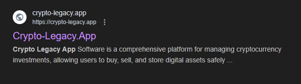 Crypto-legacy.app misleading