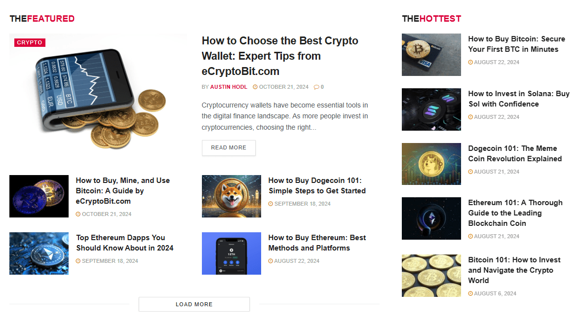 eCryptobit.com Bitcoin contents