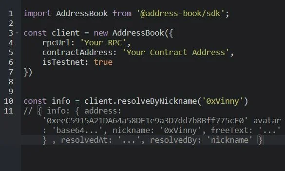 Address Book NFT SDK